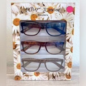 BETSEY JOHNSON Reading Glasses 3 Pack - Leopard Print +1.50